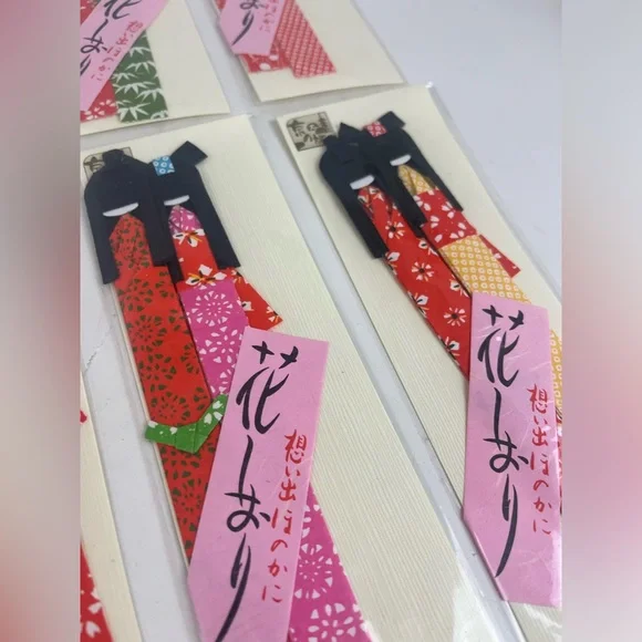 20 Vintage Japanese Style Origami Paper Geisha Doll Bookmarks New - Picture 5 of 12